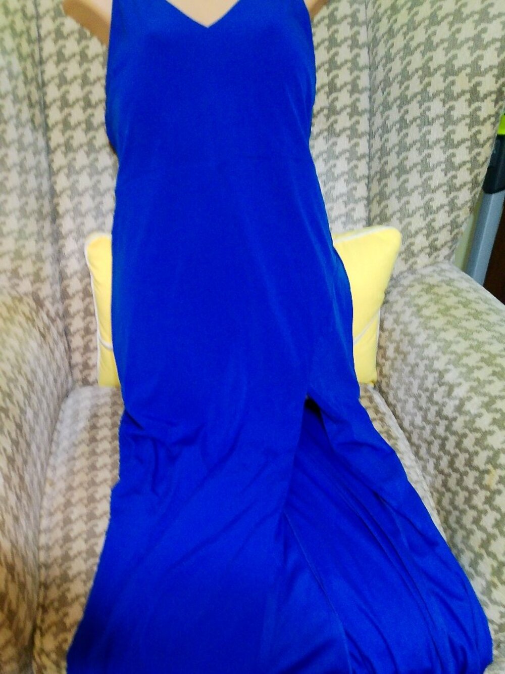 CITY VIBE BLUE DRESS SIZE 13 JUNIOR LONG WITH SPLIT